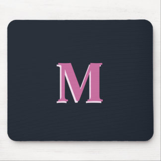 Alfombrilla De Ratón Rosa de la marina profunda monogramado