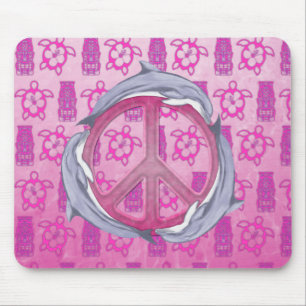 Alfombrilla De Ratón Rosa de la paz del delfín