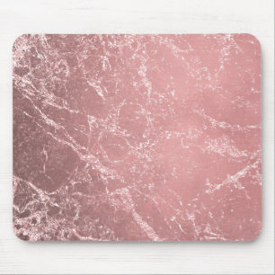 Alfombrilla De Ratón Rosa Dorado Rosa Moderno Glam Marmol Chic