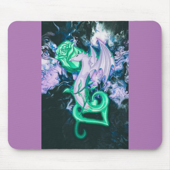 Alfombrilla De Ratón Rosa Dragon Lover (Frente)