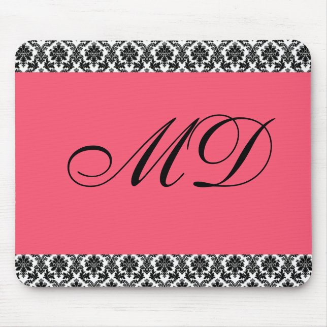 Alfombrilla De Ratón Rosa e impresión Mousepad del damasco (Frente)