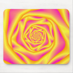 Alfombrilla De Ratón Rosa espiral de Mousepad en amarillo y rosa