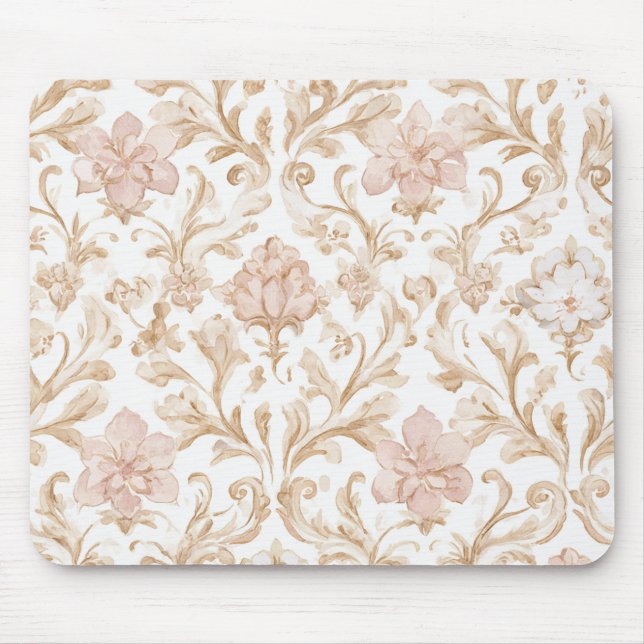 Alfombrilla De Ratón Rosa Floral Rosa Claro (Frente)