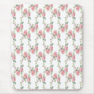 Alfombrilla De Ratón Rosa Floral Shabby Chic Rosa