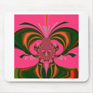 Alfombrilla De Ratón Rosa Fuerte Rojo Dorado Verde