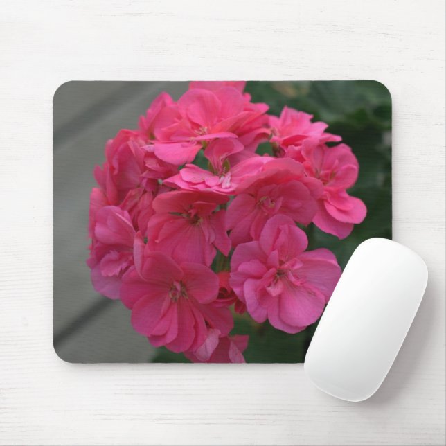 Alfombrilla De Ratón Rosa Geranium Floral Mousepad (Con ratón)