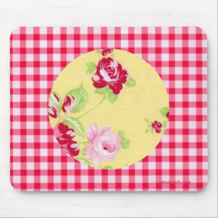 Alfombrilla De Ratón Rosa Gingham Mousepad
