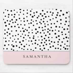 Alfombrilla De Ratón Rosa Girly Pastel moderno con nombre personalizado