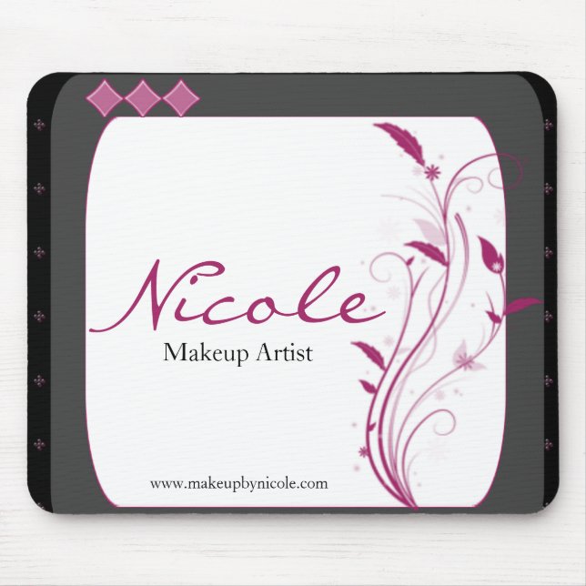 Alfombrilla De Ratón Rosa gris del negro moderno del alto estilo (Frente)