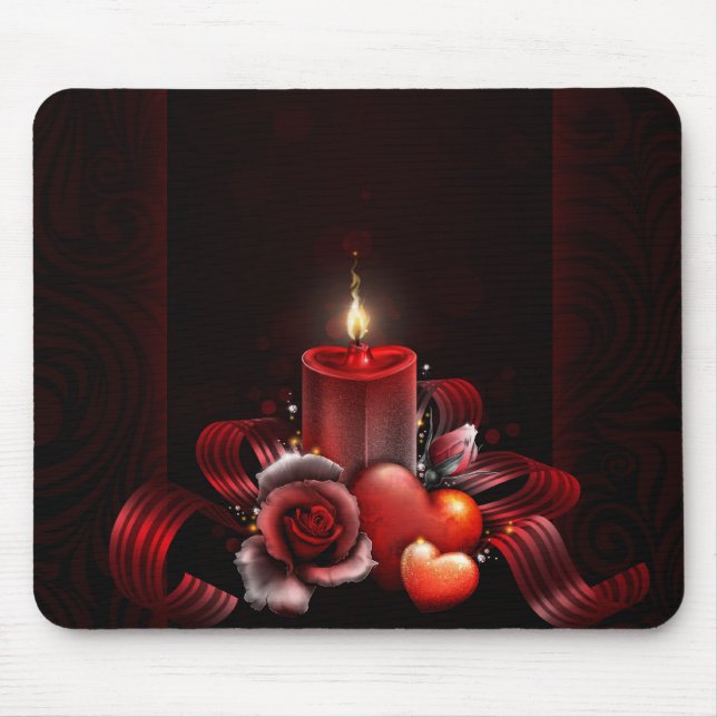 Alfombrilla De Ratón Rosa Hearts Mousepad (Frente)