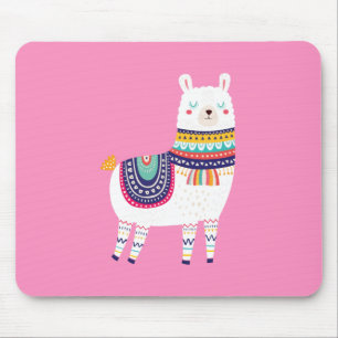 Alfombrilla De Ratón Rosa lindo de la llama