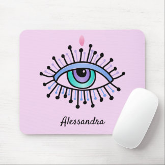 Alfombrilla De Ratón Rosa místico de la luz ocular de todo ver