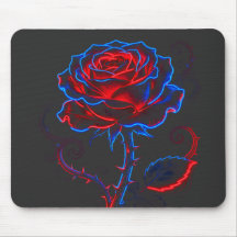 Alfombrilla de ratón rosa neón rojo y azul