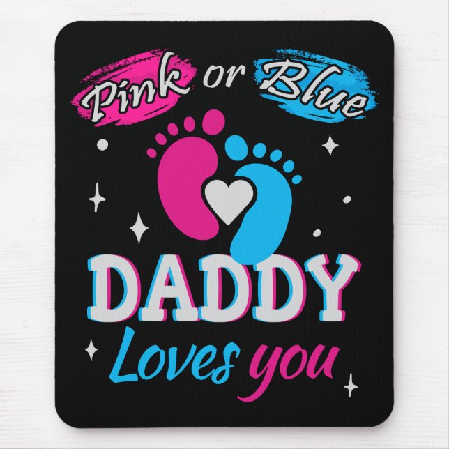 Alfombrilla De Ratón Rosa o azul, papá te ama (Frente)