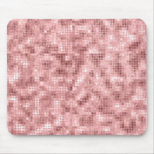 Alfombrilla De Ratón Rosa Oro Brillante de Lujo Rosa Chispeante Femenin