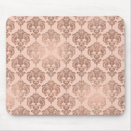Alfombrilla De Ratón Rosa Oro Rubor Rosa Moderno Glam Damask