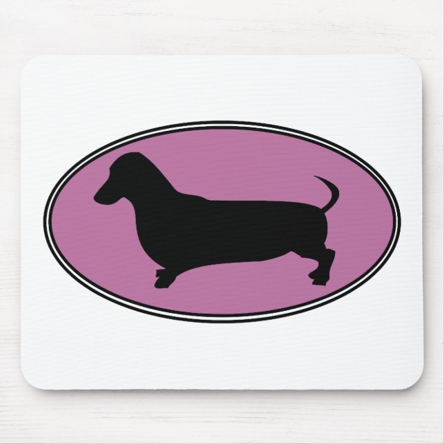 Alfombrilla De Ratón Rosa oval del Dachshund (Frente)