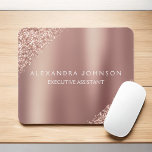 Alfombrilla De Ratón Rosa Purpurina de oro | Purpurina de espuma rosa d<br><div class="desc">Rubor Pink - Rosa Purpurina de oro Faux Sparkle Purpurina Metálico Relieve metalizado Minimalista Mousepad (Mouse Pad) con tipografía con letras blancas para el monograma. El diseño Rosa Gold Girly Business puede ser personalizado con su nombre. Póngase en contacto con el diseñador para obtener elementos coincidentes personalizados.</div>