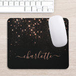 Alfombrilla De Ratón Rosa Purpurina de oro Sparkly Elegante guión glamo<br><div class="desc">Crea tu propia almohadilla de ratón para el brillo de diamante negro y rosa personalizada con tu personalizado moderno guión escrito a mano.</div>