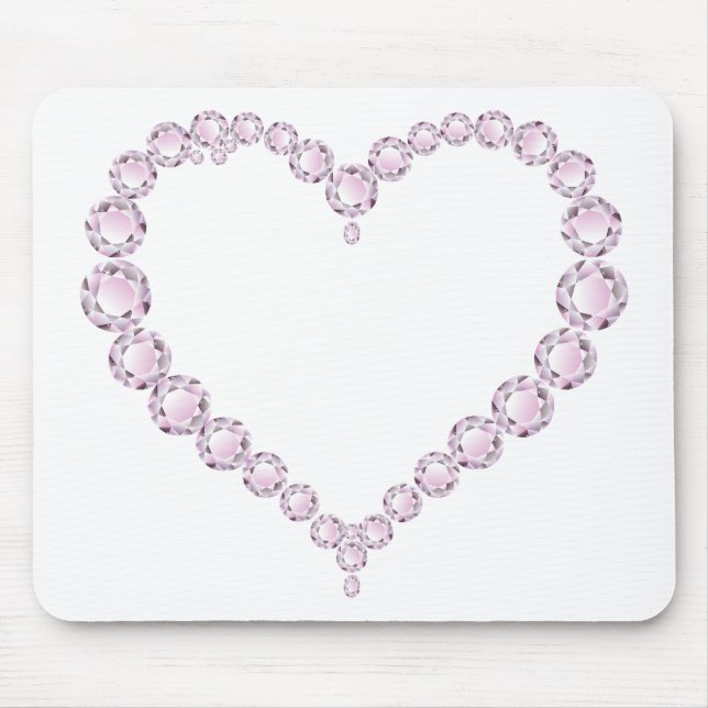 Alfombrilla De Ratón Rosa Quartz Gem Heart (Frente)