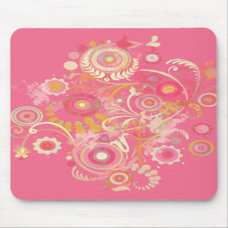 Alfombrilla De Ratón Rosa retro fresco Mousepad del remolino