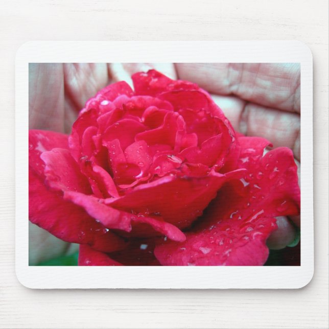 Alfombrilla De Ratón Rosa Roja (Frente)