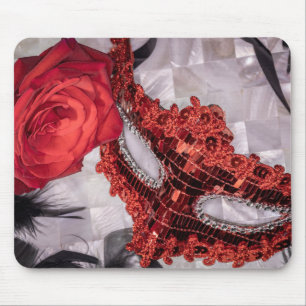 Alfombrilla De Ratón Rosa Roja 6439 con máscara de mascarada roja