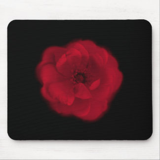 Alfombrilla De Ratón Rosa rojo. Fondo negro