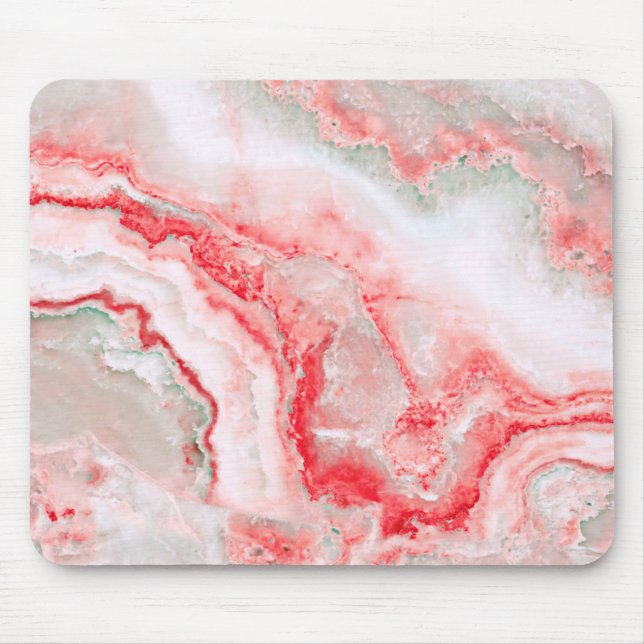 Alfombrilla De Ratón Rosa Rubor Luxury Gemstone Agate Marble (Frente)