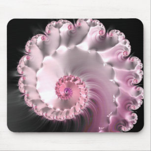 Alfombrilla De Ratón Rosa Swirl Crystal Fractal