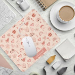 Alfombrilla De Ratón Rosa | Terracotta Boho Nombre del patrón del coraz<br><div class="desc">Los tonos ruidosos y de terracota abundan en este diseño de estilo boho de temática cardíaca. Simplemente agregue el nombre y estará todo configurado. ¡Este diseño es genial para cumpleaños, favores de novias, amigos, El día de San Valentín y sólo por eso! Diseño de patrones compuestos por Holiday Hearts Designs....</div>