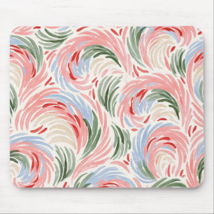 Alfombrilla De Ratón Rosa Verde Azul Rojo Crema Abstracto