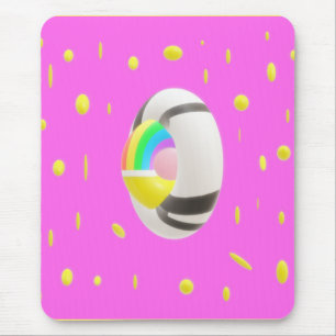 Alfombrilla De Ratón Rosa y amarillo con carpeta de bolsillo medio del
