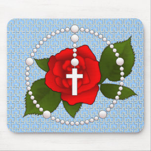 Alfombrilla De Ratón Rosario con el modelo cruzado