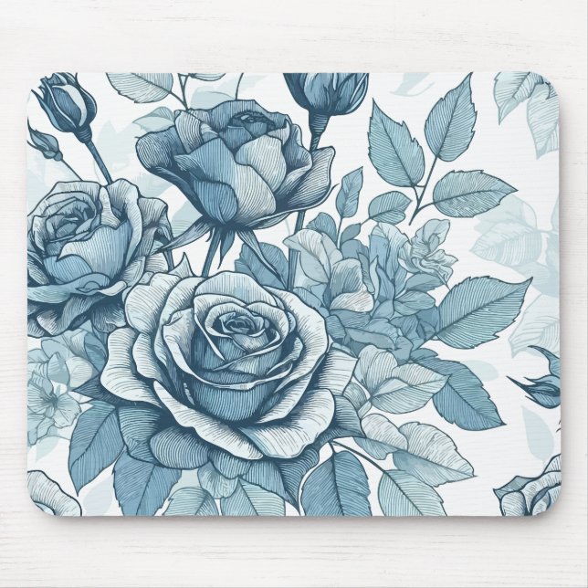 Alfombrilla De Ratón Rosas azules (Frente)