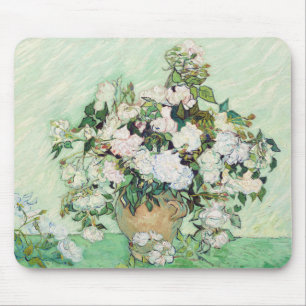 Alfombrilla De Ratón Rosas Blancas de Van Gogh - Arte Floral Mint Vinta