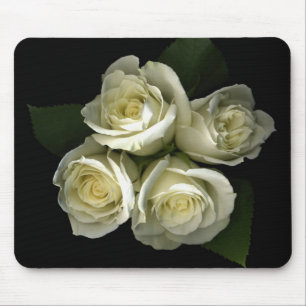 Alfombrilla De Ratón Rosas blancos Mousepad