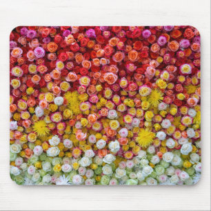 Alfombrilla De Ratón Rosas Coloridas y Crisantemos Gradiente Floral
