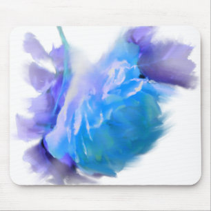 Alfombrilla De Ratón Rosas de acuarela azul floral azul