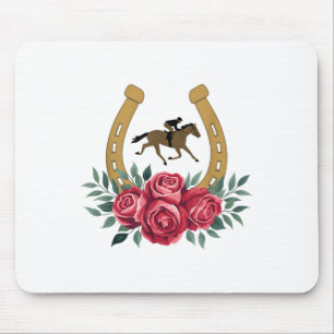Alfombrilla De Ratón Rosas de Carreras de caballos Ky 151ª Fiesta de ca