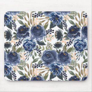 Alfombrilla De Ratón Rosas de color azul y melocotón rusos