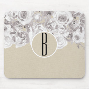 Alfombrilla De Ratón Rosas de invierno rústicos blancos Kraft elegante