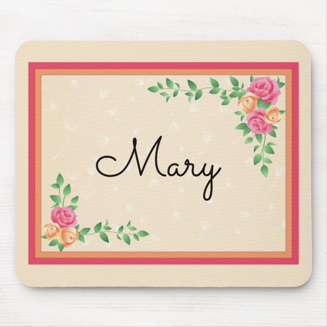 Alfombrilla De Ratón Rosas de nombre de cuadro País Mousepad (Frente)