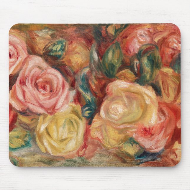 Alfombrilla De Ratón Rosas de Renoir Impresionist Painting (Frente)