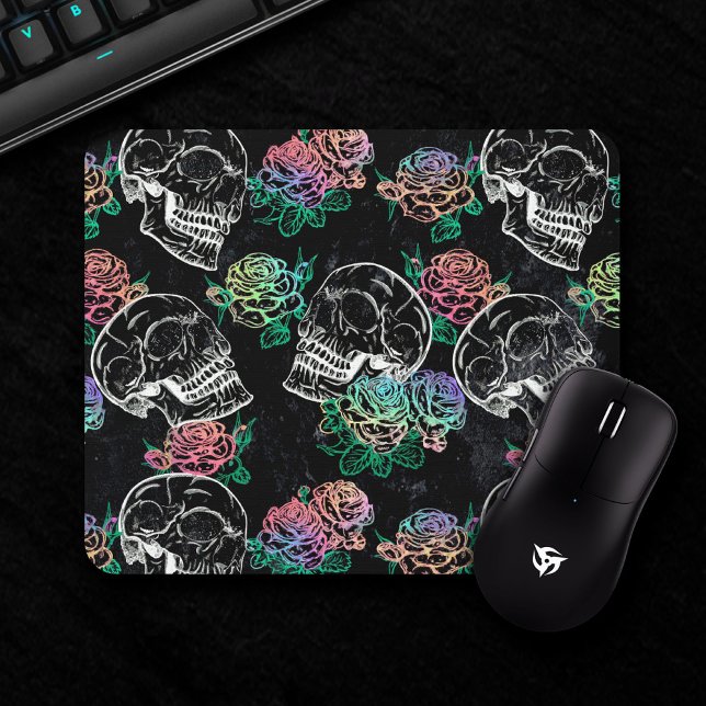 Alfombrilla De Ratón Rosas de Sugar Skull Ombre | Girly Pastel Grunge G (Subido por el creador)