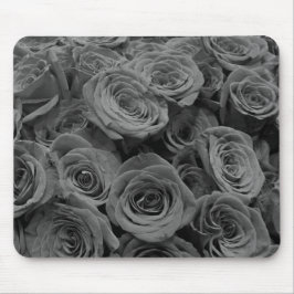 Alfombrilla De Ratón Rosas grises, foto floral gris
