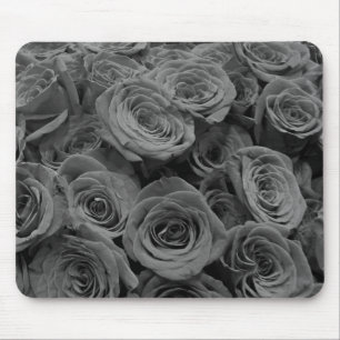 Alfombrilla De Ratón Rosas grises, foto floral gris