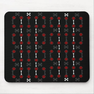 Alfombrilla De Ratón Rosas muertos (negro con rojo)