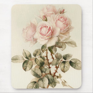 Alfombrilla De Ratón Rosas románticos del Victorian del vintage
