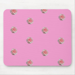 Alfombrilla De Ratón Rosas rosadas sobre rosa